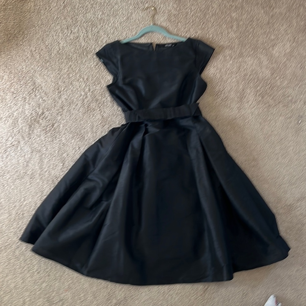 Black Silk Cap Sleeve Dress